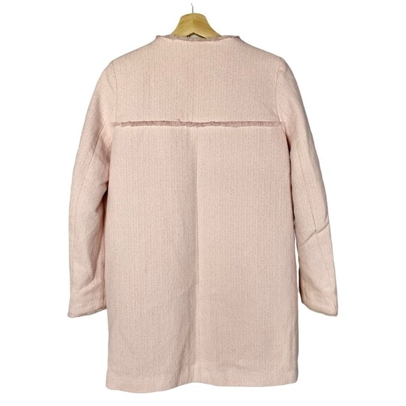Esprit Light Pink Tweed Cocoon Mid Length Jacket 4 - Picture 2 of 3